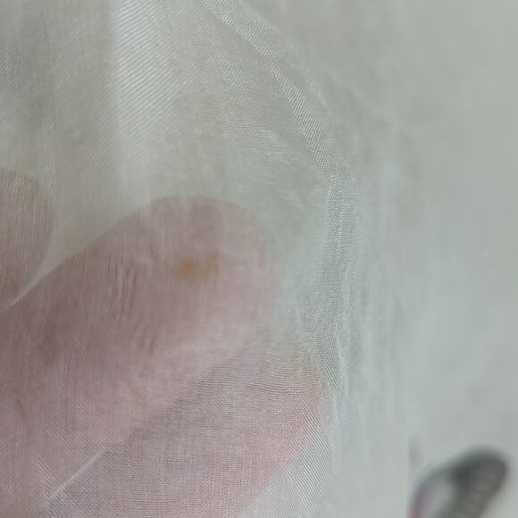 Lola Made in Italy White Butterfly Print Sheer Blouse Size Small - Picture 6 of 12